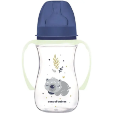 Canpol Babies Sleepy Koala EasyStart kólika elleni cumisüveg 240 ml, kék cumisüveg