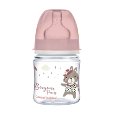 Canpol BABIES Széles szájú üveg Bonjour Paris 120 ml rózsaszín cumisüveg