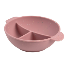 Canpol babies Szilikon osztott tál tapadókoronggal DOTS 360ml pink babaétkészlet