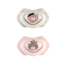 Canpol Babies Szilikon szimmetrikus cumi, Light touch, 18hó+, 2db, BONJOUR PARIS - rózsaszín cumi