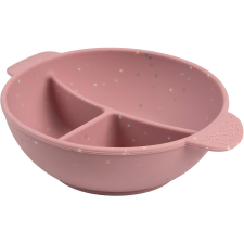 Canpol Babies szilikon, tapadókorongos osztott tányér - Dots, 360ml, rózsaszín (5901691880412) tányér és evőeszköz