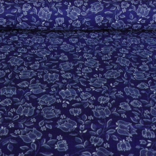Canvas TULIPÁN mintás kékfestő jellegű pamut vászon méteráru