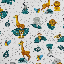 Canvas ZOO PARTY, állatmintás extra széles pamutvászon méteráru