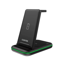 Canyon WS- 304 3in1 vezeték nélküli töltő - Fekete (15W) mobiltelefon kellék