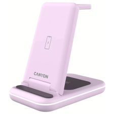 Canyon WS-304 3in1 Vezeték nélküli töltő - Rózsaszín (15W) mobiltelefon kellék