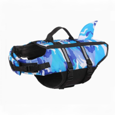  Cápauszonyos terepszínű kisállat mentő& úszómellény -Kék - M nyakörv, póráz, hám kutyáknak