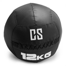 Capital Sports CAPITAL SPORTS Bravor Wall Ball medicinlabda, PVC, dupla varrások, 12kg, fekete medicinlabda