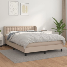  cappuccino színű műbőr rugós ágy matraccal 140 x 190 cm ágy és ágykellék