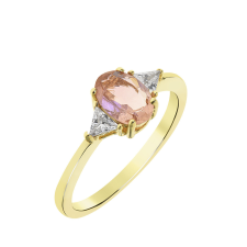 Capri Caribbean Dream Turmalin 14kt aranyozott 925 Ezüst 0.62ct Eljegyzési gyűrű gyűrű
