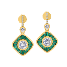  Capri Grotta Verde Topáz 14kt Aranyozott 925 Ezüst 1.92ct Fülbevaló fülbevaló