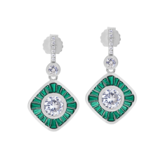  Capri Grotta Verde Topáz 925 Ezüst 1.92ct Fülbevaló fülbevaló