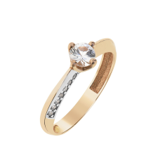  Capri Royal Flush Fehér Zafír 14kt 0.32 ct Eljegyzési gyűrű gyűrű