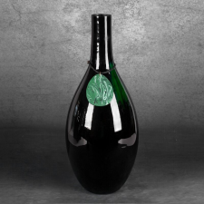  Capri üveg váza malachit medállal Fekete/zöld 18x18x48 cm dekoráció