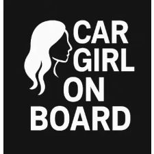  Car Girl On Board matrica 20cm autó dekoráció