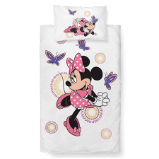 Carbotex Pamut ágyneműhuzat - Minnie és a Pillangók, 100×135 + 40×60 cm lakástextília