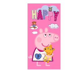 Carbotex Törölköző - Peppa malac és Teddy mackó, 70×140 cm lakástextília