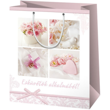 Cardex Esküvőtök alkalmából! felirattal díszített közepes méretű ajándéktáska 18x10x23cm ajándéktasak