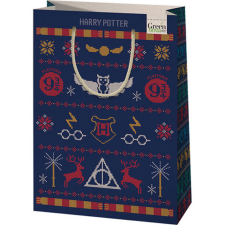 Cardex Green Grass Harry Potter karácsonyi minták nagy méretű prémium ajándéktáska 26x14x33cm ajándéktasak
