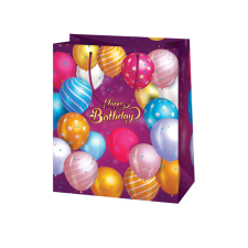 Cardex Happy Birthday lila lufis közepes ajándéktáska 18x10x23cm ajándéktasak