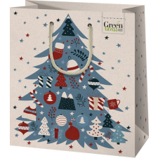 Cardex Karácsonyi ajándéktáska 23x18x10cm, közepes, green, karácsonyfa ajándéktasak