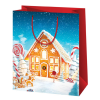 Cardex Mézeskalács házikó mintás normál méretű ajándéktáska 11x6x14cm-es