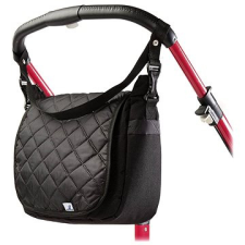 Caretero mini táska babakocsihoz - fekete steppelt kézitáska és bőrönd
