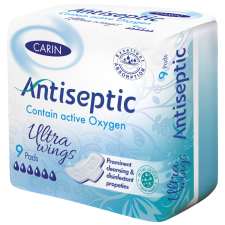  Carin antiseptic ultravékony szárnyas intimbetét 9 db intim higiénia