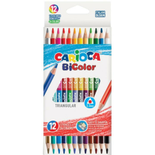  Carioca - Kétvégű háromszögletű színesceruza 12 db-os színes ceruza