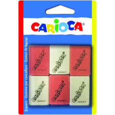 Carioca Szögletes radír szett két színnel 6db-os - Carioca radír