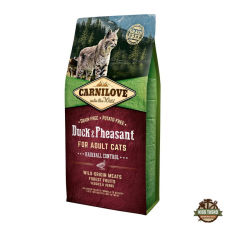 Carnilove Cat Adult Duck & Pheasant Hairball Control - Kacsa és Fácán Hússal 6kg macskaeledel