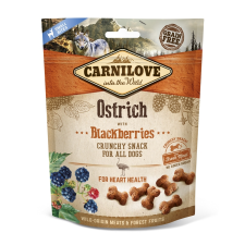 Carnilove Dog Crunchy Snack Ostrich & Mulberry-  Strucc Hússal És Szederrel 200G jutalomfalat kutyáknak