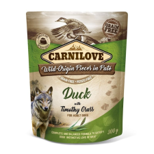 Carnilove Dog tasakos Paté Duck with Timothy Grass - Kacsa mezei komócsinnal 300g HU kutyaeledel