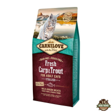 Carnilove Fresh Adult Cat Carp &amp; Trout Sterilised - Ponty és Pisztráng Hússal 6kg macskaeledel