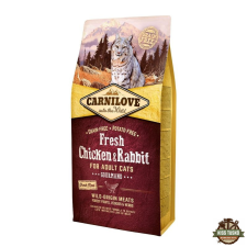 Carnilove Fresh Adult Cat Chicken & Rabbit Gourmand- Csirke és Nyúl Hússal 6kg macskaeledel