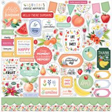 Carta Bella Fruit Stand Matrica 12&quot; (30 cm) Cardstock Stickers (1 ív) matrica