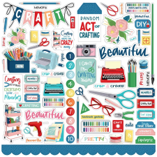 Carta Bella Matrica 12" (30 cm) - Cardstock Stickers - Happy Crafting (1 ív) matrica