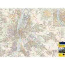 Cartographia Budapest faléces fóliázott falitérkép Cartographia 1:30 000 110 x 82 térkép