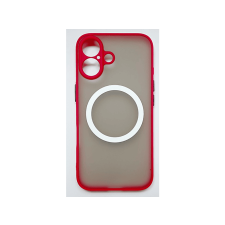 CASE AND PRO iPhone 16 mágneses műanyag tok, piros-fekete (MATTM-IPH16-RBK) tok és táska