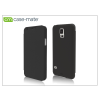 CASE-MATE Samsung Galaxy S5 (SM-G900) műanyag telefonvédő (oldalra nyíló, bőr hatású flip) slim folio - fekete