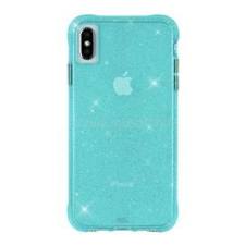CASE-MATE SHEER szilikon telefonvédő (ütésállóság, légpárnás keret, csillámporos) VILÁGOSKÉK (CM037986) tok és táska