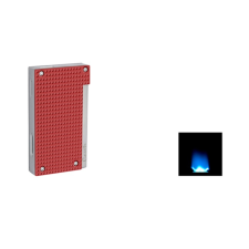 Caseti Flat Flame szúrólángos gyémánt mintás szivaröngyújtó - piros és króm színű öngyújtó