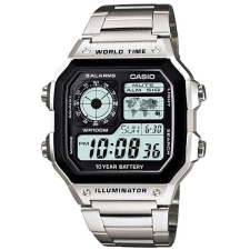 Casio AE-1200WHD-1A férfi karóra, acél szíj, WR100, világidő karóra