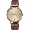 Casio Casio női кварц karóra acél karkötővel, arany számlap, WR30