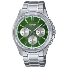 Casio Collection férfi karóra, rozsdamentes acél, zöld számlap, 50 m vízálló karóra