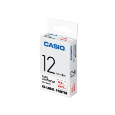 Casio Feliratozógép szalag XR-12WER1 12mmx8m Casio piros/fehér információs címke