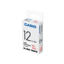 Casio Feliratozógép szalag XR-12WER1 12mmx8m Casio piros/fehér nyomtató kellék