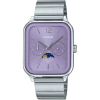  Casio MTP-M305D-6A férfi kvarc karóra, lila számlap, acél szíj, díszdoboz