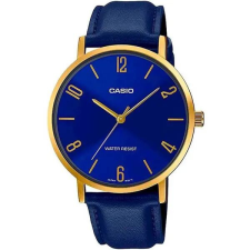 Casio MTP-VT01GL-2B2 férfi karóra, arany tok, kék bőrszíj karóra