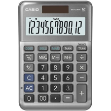 Casio Számológép, asztali, 12 számjegy, CASIO "MS-120 FM", szürke számológép