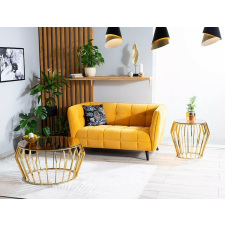  Castello Velvet Kétszemélyes Bársony Kanapé Curry Sárga Steppelt bútor